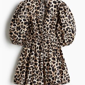 H&M Leopard Print Bubble Hem Dress